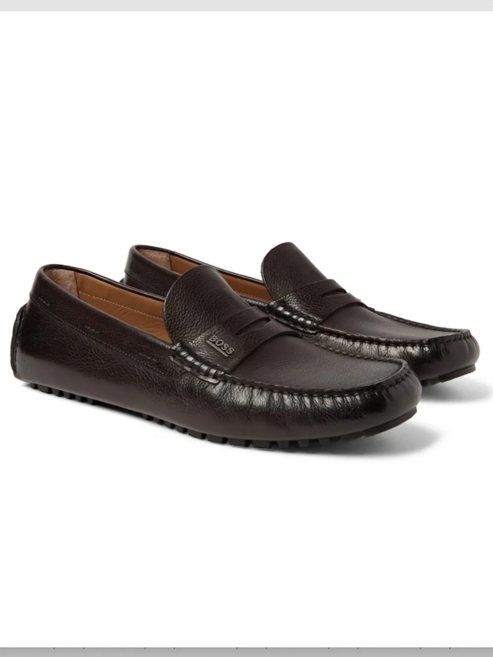Hugo Boss Leather Penny Loafer Shoes in Size 9